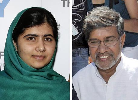 I due premi Nobel per la pace 2014, Malala e l'attivista indiano Satyarthi © ANSA 