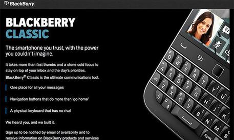 BlackBerry torna alle origini con il 'Classic' © ANSA