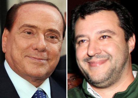 Silvio Berlusconi e Matteo Salvini in due foto combinate . ANSA/ALESSANDRO DI MEO/CAPATTI © ANSA