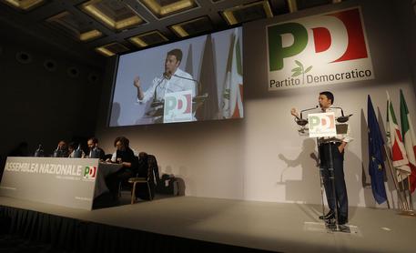 Renzi durante il suo intervento all'assemblea nazionale del Pd a Roma ANSA/GIUSEPPE LAMI © ANSA
