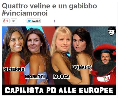 Europee: Grillo, 'Gabibbo-Renzie' fa marketing con 4 veline © ANSA
