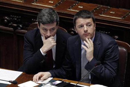 Il premier, Matteo Renzi, e il ministro della Giustizia, Andrea Orlando (foto: ANSA)
