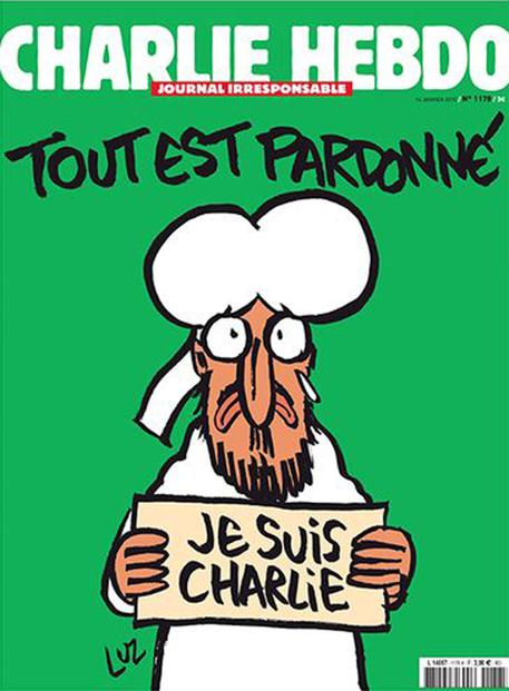 La copertina del prossimo numero di Charlie Hebdo, anticipata da Liberation © ANSA