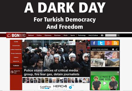 L'edizione online di Bugun, uno dei due quotidiani ostili al presidente Erdogan bloccati dagli amministratori nominati dal tribunale © ANSA