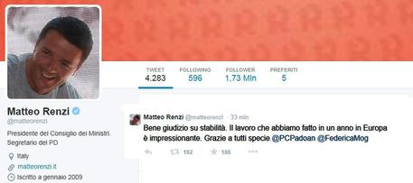 Il tweet di Matteo Renzi © ANSA