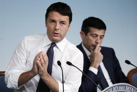 Il presidente del Consiglio, Matteo Renzi, con Maurizio Lupi © ANSA