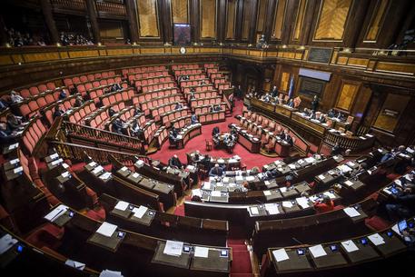 L'Aula del Senato durante la discussione del disegno di legge sull'anticorruzione © ANSA