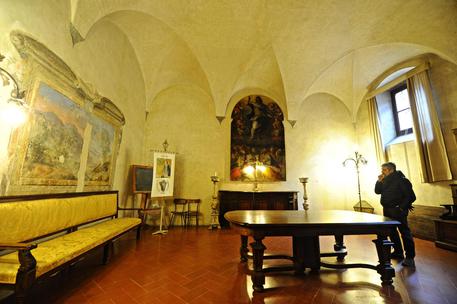 Il luogo, visibile per la priuma volta, dove Leonardo Da Vinci visse circa 4 anni , incontro' Raffaello e lavorò sulla Gioconda © ANSA