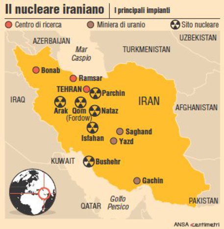 La mappa del nucleare in Iran © Ansa