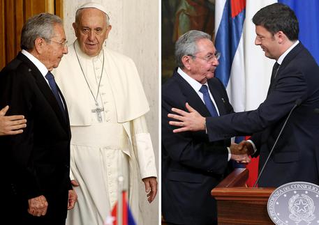 Gli incontri di Raul Castro con il Papa e con Renzi © ANSA
