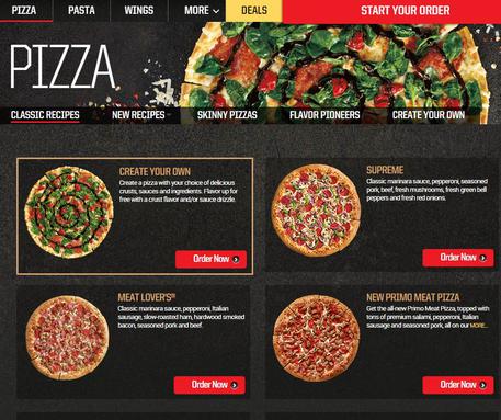 Il sito su cui è stato effettuato l'ordine della pizza © Ansa