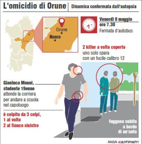 L'omicidio di Orune, infografica © Ansa