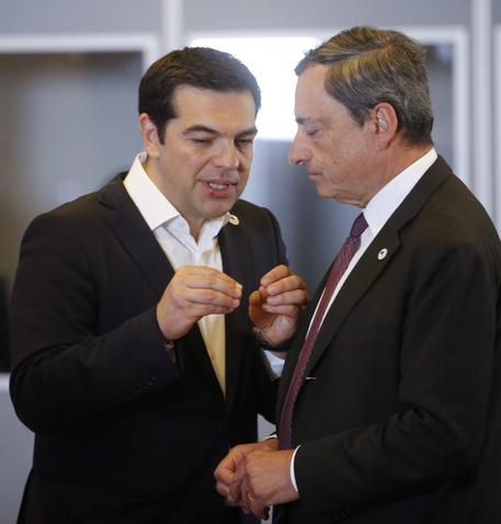 Alexis Tsipras e Mario Draghi © EPA