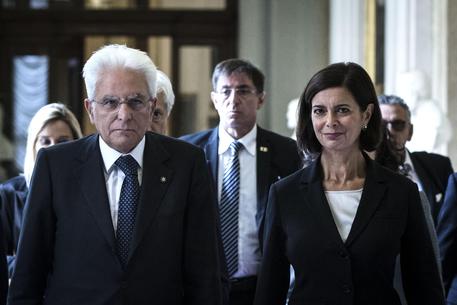 Sergio Mattarella con la presidente della Camera Laura Boldrini © ANSA
