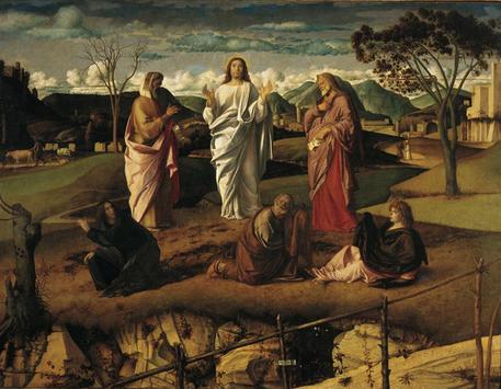 La 'Trasfigurazione di Cristo' di Giovanni Bellini. Il dipinto, proveniente dal Museo di Capodimonte, sar al centro di una mostra dossier in svolgimento a Vicenza dall'8 ottobre 2016 all'11 dicembre © ANSA