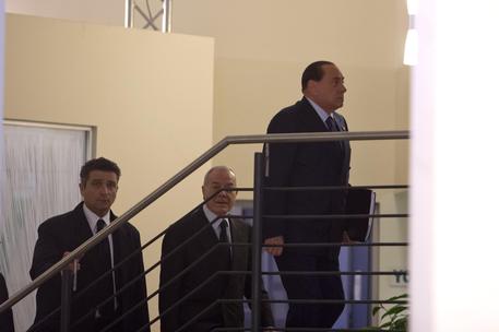 Silvio Berlusconi alla sede del Pd al Largo del Nazareno nel gennaio 2014 © ANSA