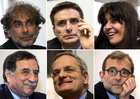 Da sinistra a destra Gianfranco Mascia, Roberto Morassut, Chiara Ferraro, Domenico Rossi, Stefano Pedica e Roberto Giachetti © ANSA