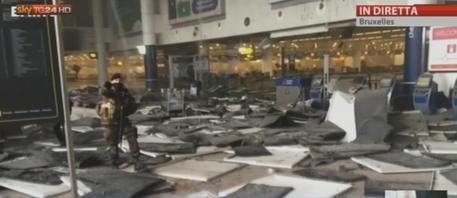 L'attacco all'aeroporto di Bruxelles (archivio) © ANSA