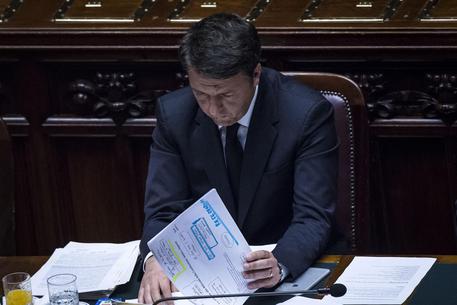 Il presidente del Consiglio, Matteo Renzi, nell'Aula della Camera © ANSA
