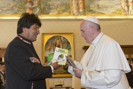 Morales e il Papa in Vaticano © ANSA