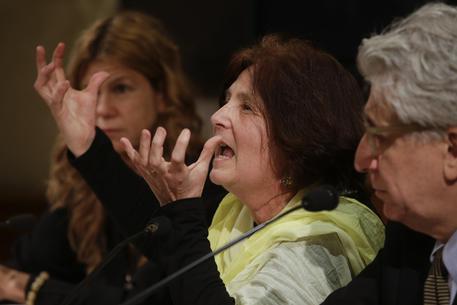 La madre di Giulio Regeni durante la conferenza stampa in Senato © AP
