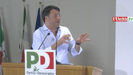 Matteo Renzi alla direzione nazionale del Pd (frame streaming) © ANSA
