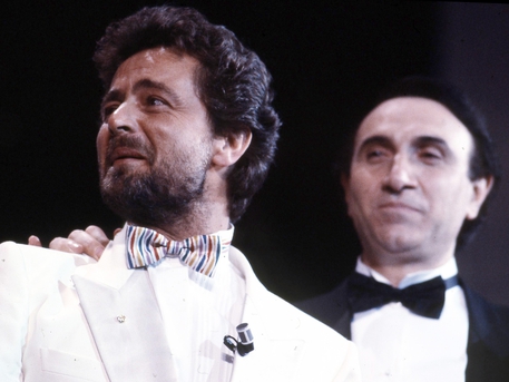 Beppe Grillo e Pippo Baudo in una foto di archivio © ANSA
