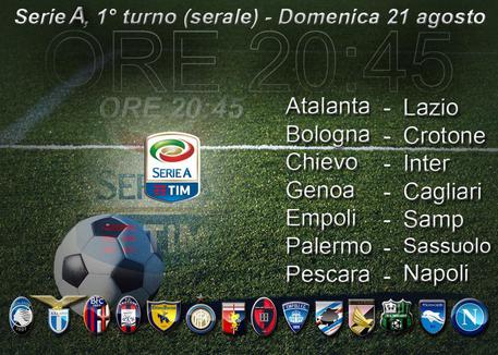 Serie A, tabellone delle gare del 21/8 sera (elaborazione) © ANSA