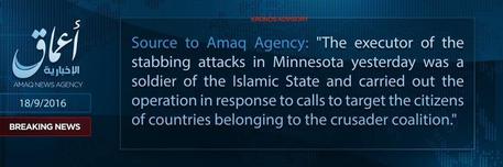 Usa: l'Isis rivendica l'attacco in Minnesota © ANSA