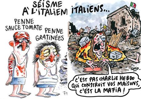Le due vignette di Charlie Hebdo © ANSA
