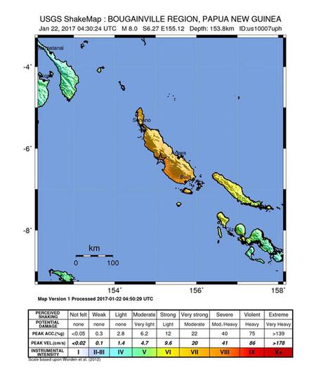 Scossa di terremoto magnitudo 8 alle Salomone, escluso richio di tsunami © EPA
