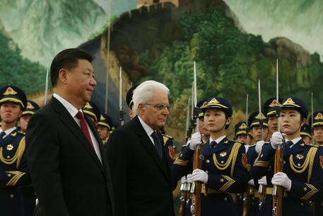 Xi Jinping e il presidente Sergio Mattarella © EPA