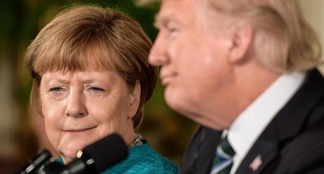 La conferenza stampa Merkel-Trump © EPA