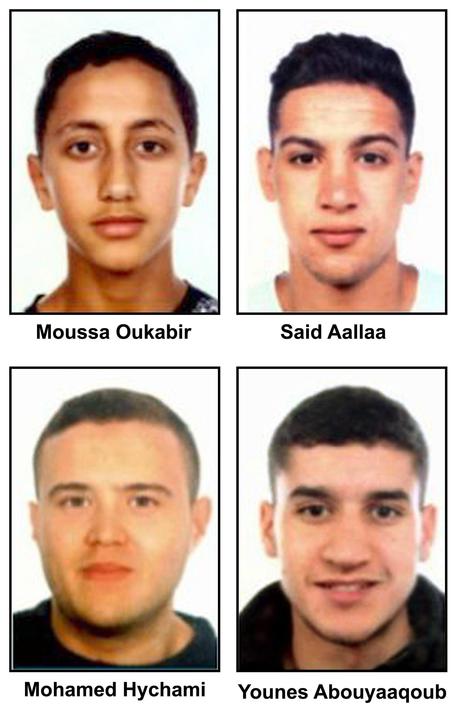 I quattro terroristi di Barcellona © EPA
