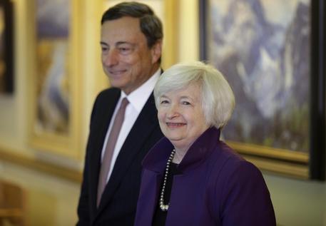 Mario Draghi e Janet Yellen, archivio © AP