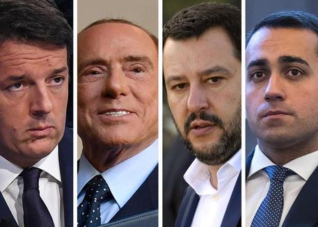 Elezioni: Renzi, Berlusconi, Salvini e Di Maio © ANSA