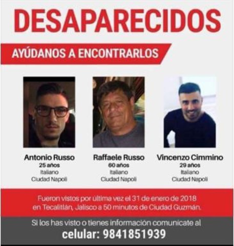 Tre italiani scomparsi in Messico © ANSA