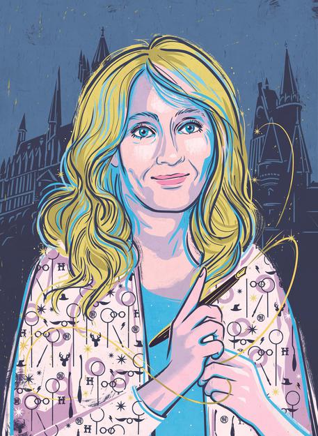 Ritratto di J.K. Rowling di Paola Rollo © ANSA