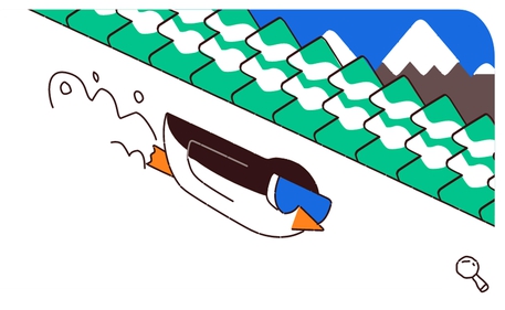 Il doodle di Google dedicato alle Olimpiadi invernali © ANSA