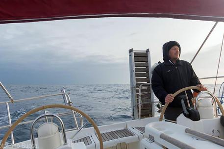 Una foto tratta dal profilo Facebook (Aldo RampuRevello) di Aldo Ravello, skipper spezzino disperso  tra le Azzorre e Gibilterra, insieme ad un amico marinaio © ANSA