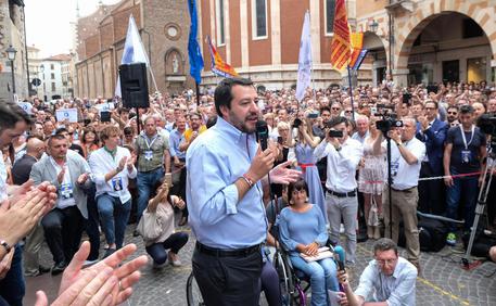 Matteo Salvini durante un comizio a Vicenza © ANSA 