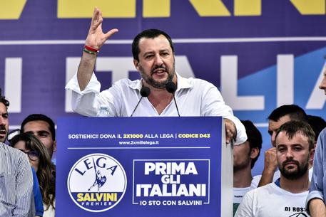 Matteo Salvini al raduno della Lega a Pontida, 1 luglio 2018 © ANSA
