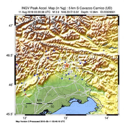 Terremoti: scossa magnitudo 3.9 a Cavazzo Carnico © ANSA