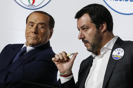 Silvio Berlusconi (Forza Italia) e Matteo Salvini (Lega), archivio © ANSA 