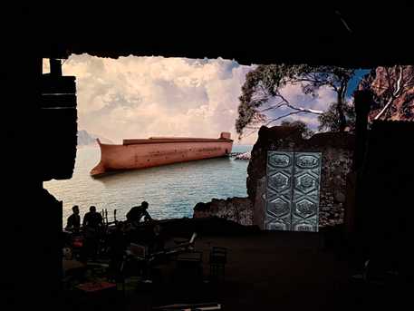 Una foto della scenografia del teatro Comploy di Verona dove si terrà 'Adrian' lo show di Celentano © Ansa