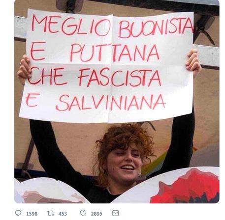 Razzismo: Salvini posta su Fb foto manifestante, insultata © ANSA