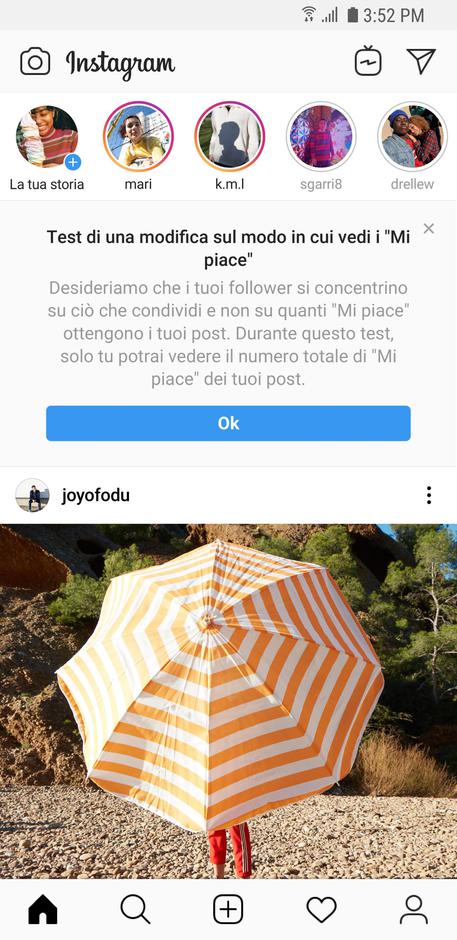 Instagram nasconde Like, al via test in Italia © ANSA