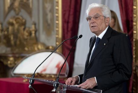 Il presidente della Repubblica Sergio Mattarella alla cerimonia del Ventaglio © ANSA