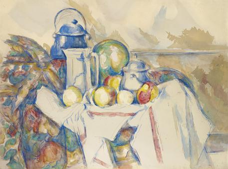 La prima asta da Christie's con il commento in diretta - Paul Cezanne, Natura morta con bricco di latte, melone e zuccheriera © ANSA