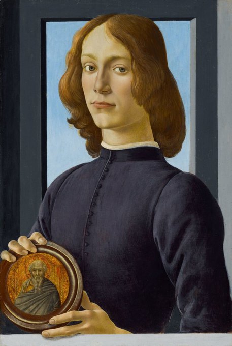 Botticelli, Ritratto di giovane uomo con medaglione (Foto Sotheby's) Il ragazzo ritratto è probabilmente un rampollo del casato dei Medici © ANSA